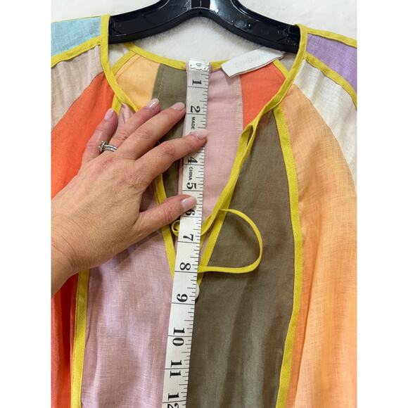 Zimmermann Lola Panelled Maxi Dress Womens 0 / 4 US Multicolor Belted Seashells - Picture 11 of 16